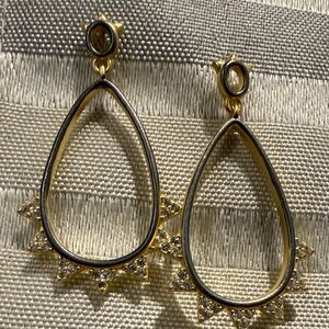 Chic Gold and Silver Teardrop Earrings